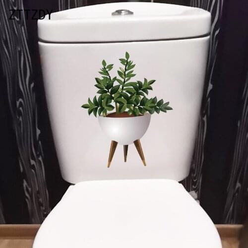 ZTTZDY 18.8×23.7CM Potted Plants Modern Art Wall Stickers Decals Creative WC Toilet Decoration T6-0236
