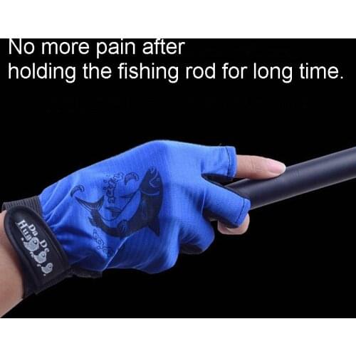 1 Pair Fishing Gloves Anti-slide, Hand No More Pain Long Time Holding Fishing Rod, Sunscreen Protecting Skin Colour