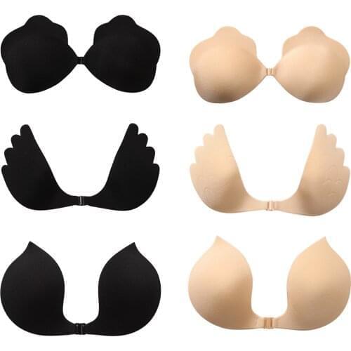 1Pairs Silicone Self Adhesive Magic Push Up Bra Strapless Sticky Invisible Nipple Covers Breast Lifts Tape with Buckle for Women