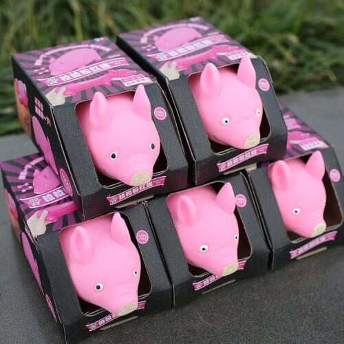 1pcs Decompression Toys Pink Soft Pig Toy Creative Beat Rebound toy for children