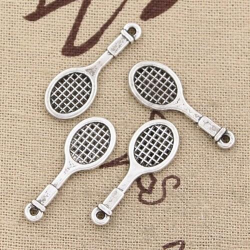20pcs Charms Tennis Racket 29x10mm Antique Silver Color Plated Pendants Making DIY Handmade Tibetan Silver Color Jewelry