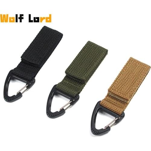 2021 Outdoor Accessory Carabiner Nylon Tactical Military Backpack Hook Keychain Camping Hunting Hiking Gear Molle Hook Buckle