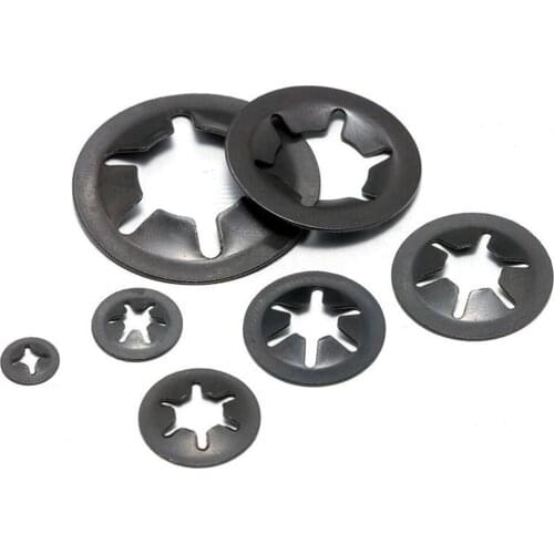 260pcs/box M3 M4 M5 M6 M8 M10 M12 Push-on Locking Washers Star Nut Metal Quick Speed Star Nut Locking Fastener Assorted Kit
