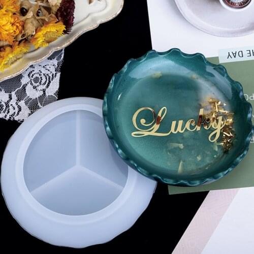 3 Pcs DIY Dish Tray Plate Casting Silicone Mould Set Crafts Jewelry Ring Container Making Tools Crystal Epoxy Resin Mold