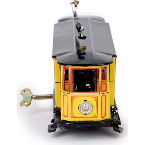 7 inch Retro Clockwork Tin Toy Tram Trolley, Home/Office/Desktop/Bookshelf Decorations