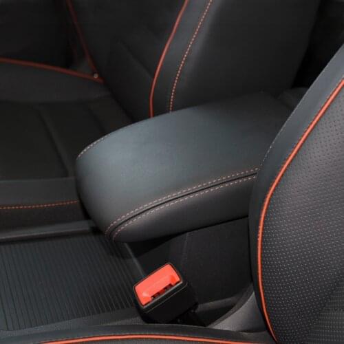 Car Accessories Microfiber Leather Center Console Lid Armrest Box Cover Trim For VW Tiguan L 2017 2018 2019 elastic band type