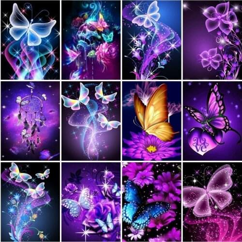 AZQSD Diamond Painting Butterfly Animal Diamond Embroidery Mosaic Rhinestones Home Decor Gift Handmade Cross Stitch Kits