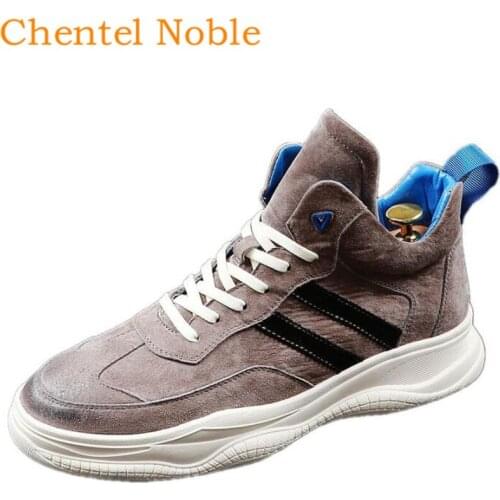 Brand Chentel Flock Leather manual Spring Men Casual Shoes Party Shoes Men Flats Sneakers Walking Lace-Up Male Black Two Style