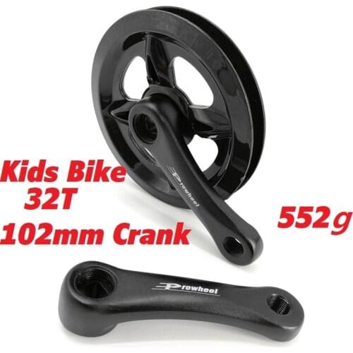Kids Bikes Crankset 102mm Crank 32T Chainring Double Protective Cover Aluminum Alloy Childrens Bicycle Single Speed Crank Set
