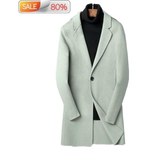 Handmade Double-sided Wool Coat Korean Spring Fall British Windbreaker Jacket Mens Coats and Jackets LSY0AA33A K1292