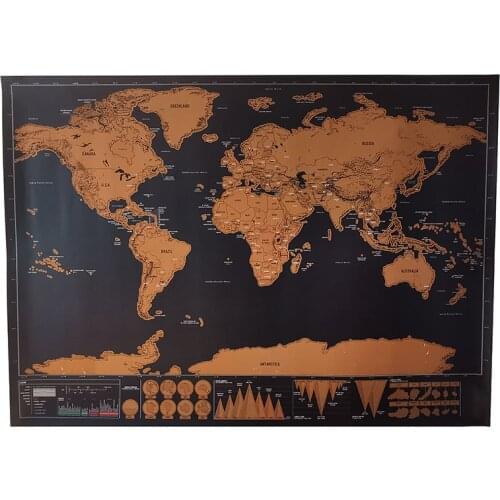 Travel map erasable world map home office decorative toy map travel 82.5x59.4cm wall sticker poster decorative Map 1