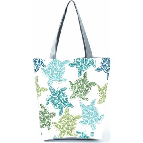 Colorful Tortoise Printed Shoulder Bag Pretty Fashion Womens Bag High Capacity Handbags Eco Friendly Shopping Bag Portable Tote