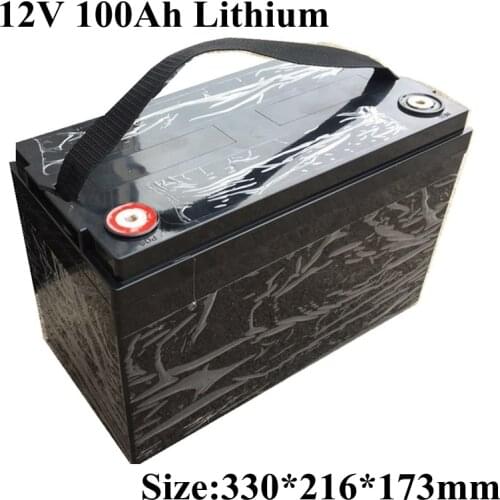 New Protection Large capacity 12V 100AH Lithium ion Battery with ABS Case / BMS System FOR solar EV Car Golf batteries 600w