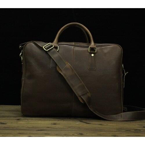 Genuine Leather Men Carry on Luggage Business Laptop Tote Bag Crossbody Shoulder Bag Mens Duffel Travel Bags large