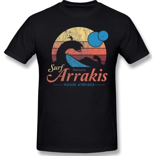 T-Shirt for Men Visit Arrakis - Vintage Distressed 100% Cotton Dune Paul Atreides Sci-fi Movies T Shirt 6XL Funny Plus Clothes