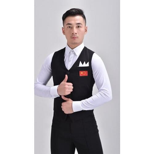 2021 Latin Dance Tops For Men Black Vest Modern Dance Shirts Chacha Samba Tango Ballroom Dance Competition Dress Clothes DQS6417