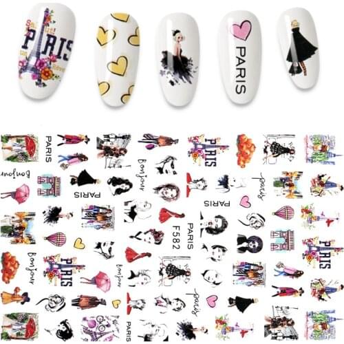 2021 new nail sticker cute girl image Sexy Girl Nail Art self adhesive Decal tattoo slider manicure DIY tool