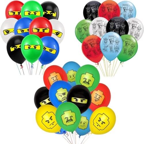 New 12inch Boys Kids Ninjago Theme Birthday Party Balloon Latex Ninja Ballons Legoing Party Baby Shower Party Supplies globos