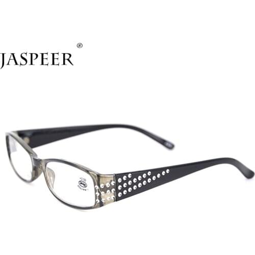 JASPEER Crystal Reading Glasses Women Diamond Presbyopia Eyeglasses Ladies Prescription Optical Frames Far Sight Female Eyewear