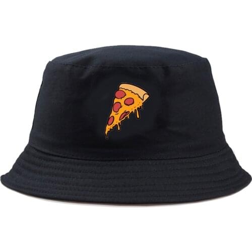Bucket Hat Floppy Pizza Modern Reversible Panama Solid Brim Foldable Pattern Bob Hat Fashion Casual Gorros Headwear Colorful Hat