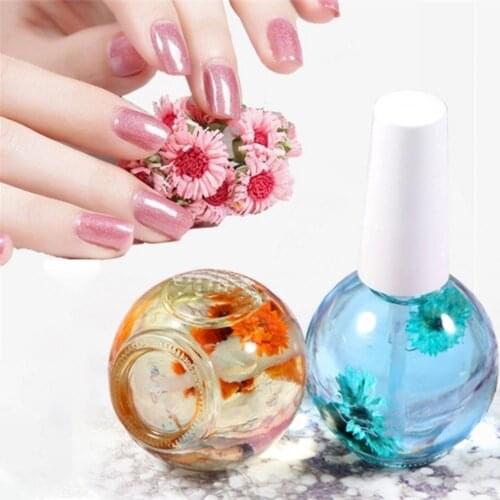 15ml Nail Nutrition Oil Dried Flower Nourishing Nails 6 Fragrances Treatment Nutritious Gel Polish Nail Treatments for Manicure