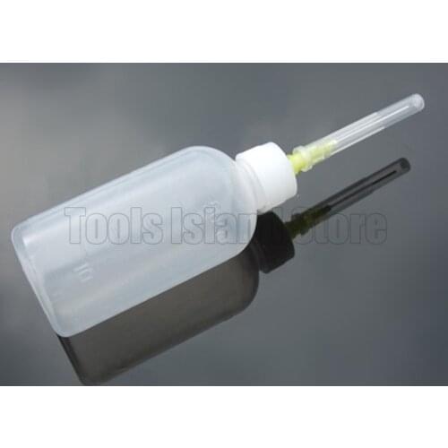 50ml Plastic Clear Liquid Bottle For Rosin Solder Flux Paste With Needle Refillable Bottles Squeeze Transparent