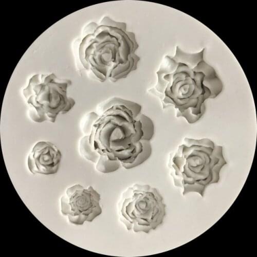 Size Rose Flower Mold DIY Chocolate Epoxy Clay Mold Ornament Decoration 15-561