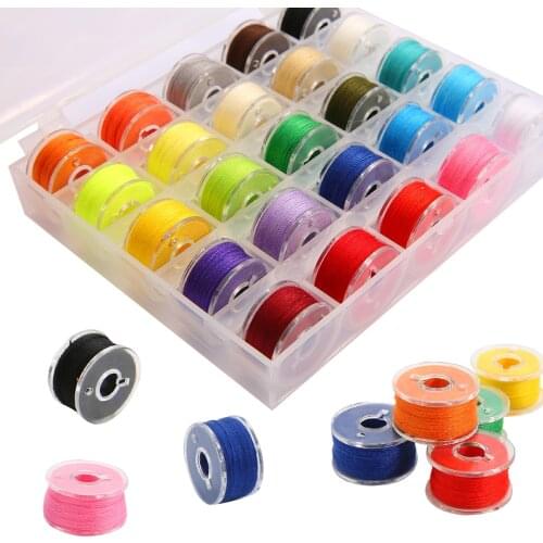 Multicolor Thread Spools Bobbins Plastic Bobbins with Threads for Sewing Machines Quilting Hand Sewing Embroidery Accessories