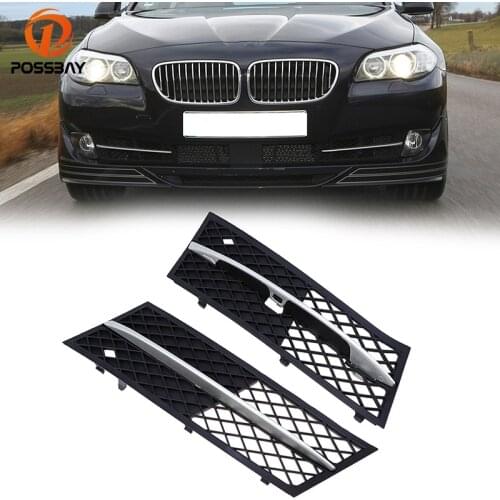 POSSBAY Front Lower Bumper Grill Grilles for BMW 5 Series F10/F18 Sedan/Wagon Pre-facelift 2011-2013 Car Fog Light Cover Vent