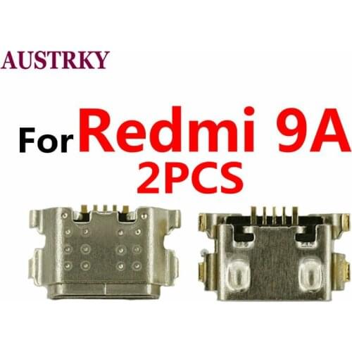 2PCS New Micro USB Plug Charging Port Connector Socket Replacement For Xiaomi Redmi 9A