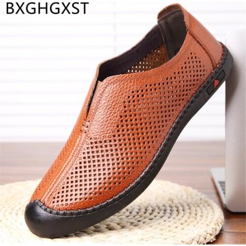 Loafers Men Casual Shoes Italian Genuine Leather Shoes Men Summer Luxury Designer Shoes Men Slip on Zapatos Hommes Chaussures