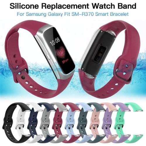 High Quality Silicone Sport Watch Strap Wrist Band Strap For Samsung Galaxy Fit SM-R370 Smart Bracelet Watch Strap Accessories