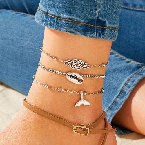 Modyle Bohemian Silver Color Anklet Bracelet On The Leg Fashion Female Anklets Barefoot For Women Leg Chain Beach Foot Jewelry