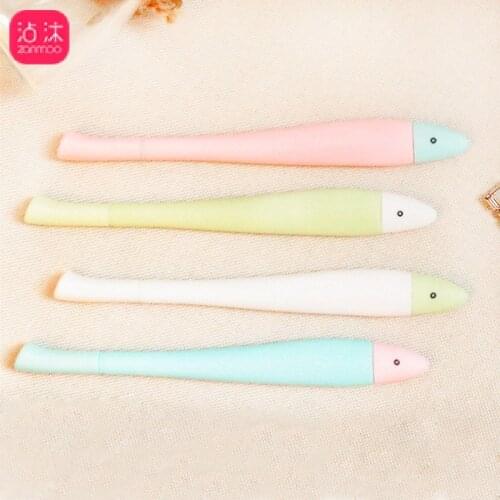 1 pcs Creative Candy Color Soft Gum Little Fish Neutral Black Water Stationery for Students School Pen Office Supplies Wholesale
