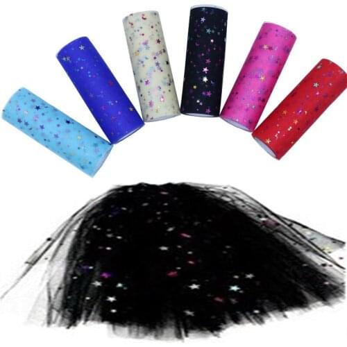 10 Yds Stars sequin Tulle Spool Fabric DIY Baby Shower Tutu Skirt Table Ribbon Chair Sash Wedding Party Decor Thanksgiving Gifts