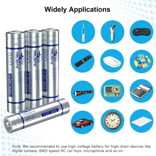 Melasta 12pcs LSD AAA 1.2V NI-MH Rechargeable battery real 850mAh Low Self Discharge for Toys Clock Flashlight Wireless mouse