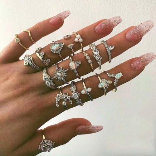 2021 Fashion Creative Rings For Lady Hot Sales Womens Ring Set Knuckle Ring Golden Bohemian Ring