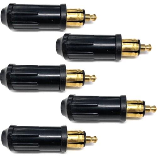 5pcs DIY DIN Hella Male Plug Powerlet Plug European Type 12v Cigarette Lighter Adapter Connector Fits BMW Motorcycles