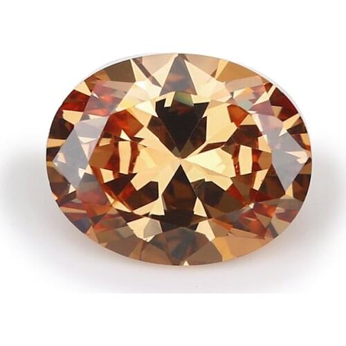 50PCS 2x3~13x18mm Oval Shape Brilliant Cut AAAAA Champagne Color Loose Cubic Zirconia Gems CZ Stone For Jewelry Diy