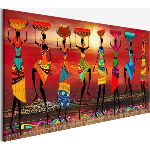 African Abstract Wall Art Dancing Black Woman Canvas Painting Classic Art Print Poster Wall Pictures for Living Room Decoration