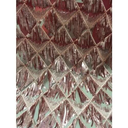 African Lace Fabric Pink African Guipure Lace fabric with Sequins High Quality French Lace Sequin Fabric For Wedding CD2096
