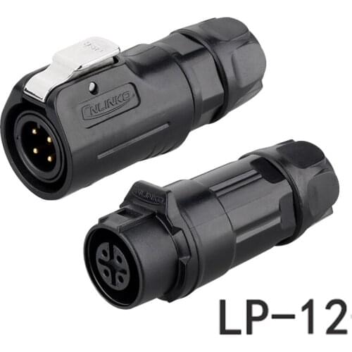LP12 Aviation Plug Docking Socket IP67 Waterproof Plastic Soldering Outdoor Electrical Quick Locking Wire Connector
