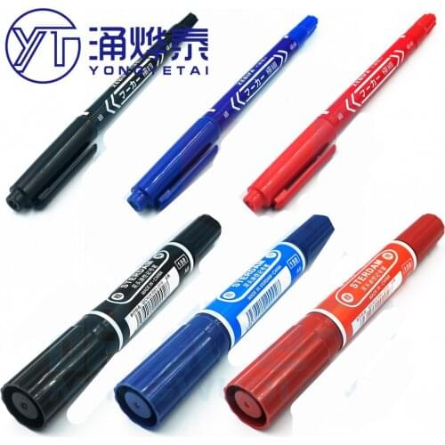 YYT 1PCS Large and small double-end marker pen Oil-based pen Hook line pen CD pen Box pen Marker pen