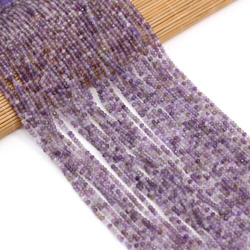 Beads Natural Semi-Precious Stone Section Beaded Ms Charm Light Amethyst Beads for Jewelry Making Beadwork DIY Bracelet 3x2mm