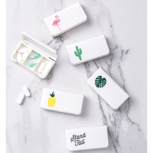 Pill Storage Case Three Grid Vitamin Boxes Travel Holder Organizer Medicine Medical Kit Pill Box Home Storage