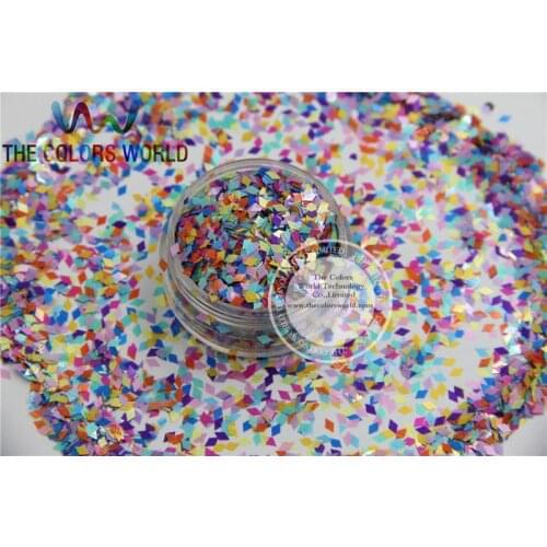 DG2-40 Mix 2MM Solvent Resistant Pearlescent DIAMOND shape Glitter for Nail Polish Acrylic, polish and DIY supplies1pack=50g