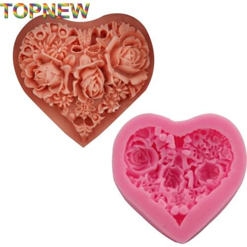 DIY Love Shape Fondant Cake Mold Silicone Mold Chocolate Mold Bakeware Cooking Tools Soap Pudding Mold 2837