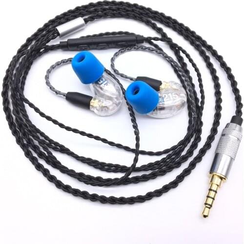 DIY SE215 HIFI Headset MMCX Upgrade Cable For Shure SE215 SE535 SE846 Earphones Headphone Cord With Mic for iphone huawei xiami