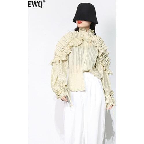 EWQ Stand-up Collar Blouses