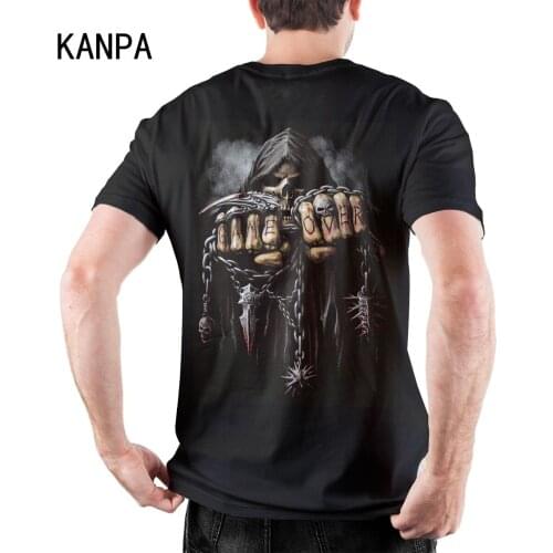Fashion Design Skulls Mens Cotton T-shirt Short Sleeve T Shirt Men Summer Tops Man High